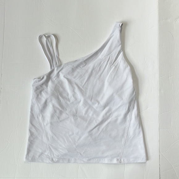 Dona Jo Tank Top Athletic Asymmetrical White size Small/Medium - Picture 8 of 9